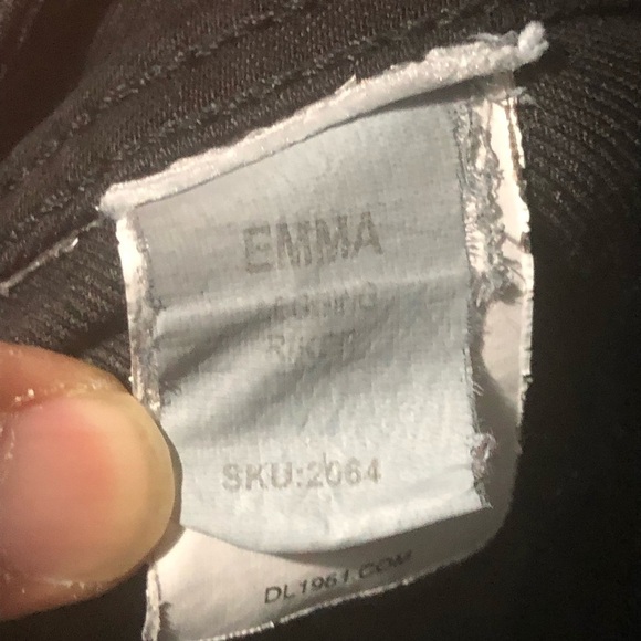 DL1961 Jeans Women's 31 Emma Black Power Legging in Riker Mid Rise Denim - Picture 4 of 6